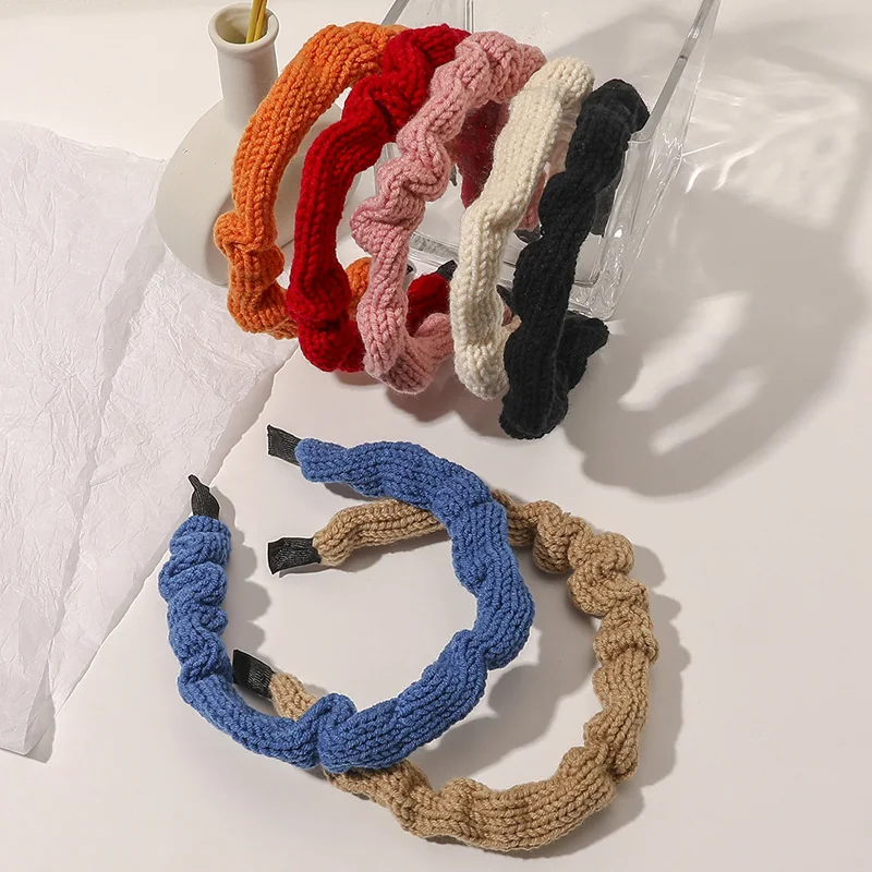 Knitting Wool Ruched Headband Head Bezel Lady Simple Solid Color Hairband Wrinkled Hair Hoop Bandana Headbands For Women Leisure
Knitting Wool Ruched Headband Head Bezel Lady Simple Solid Color Hairband Wrinkled Hair Hoop Bandana Headbands For Women Leisure