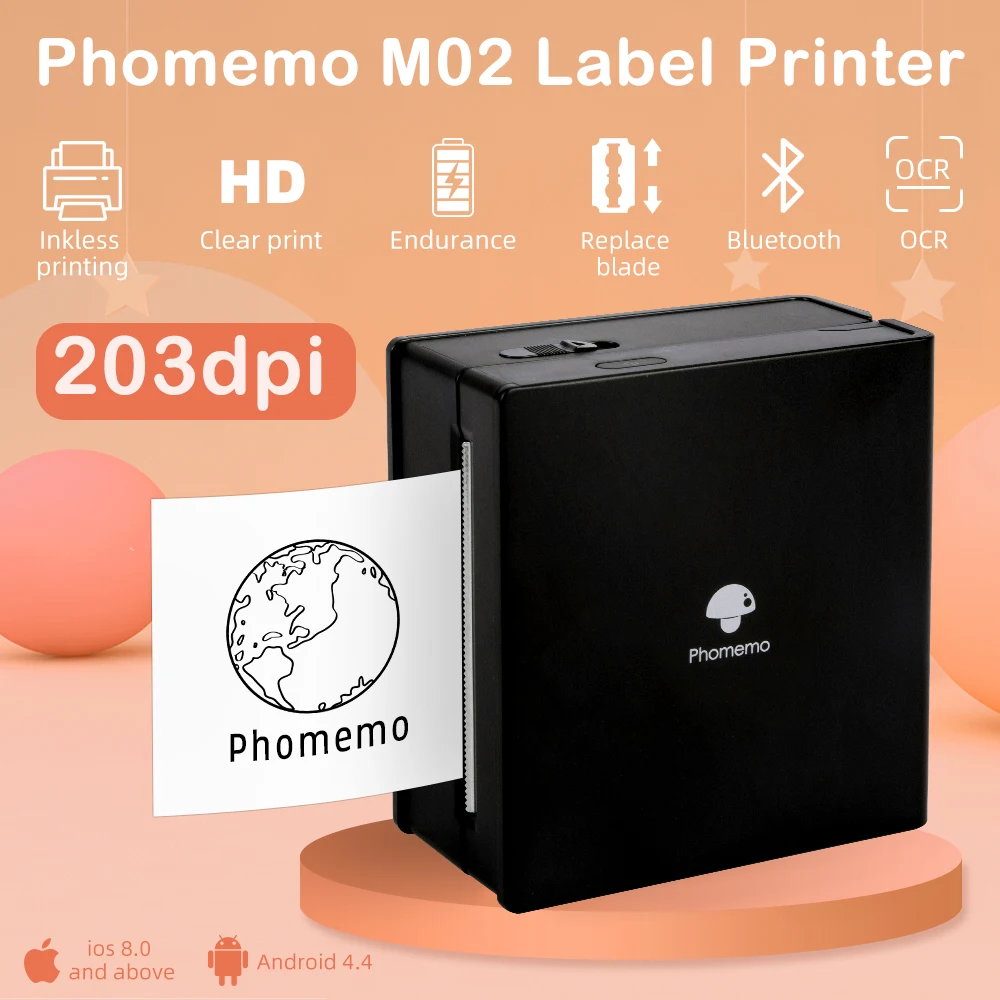Phomemo Portable M02 Label Printer Wireless Bluetooth Thermal Sticker Pocket Mini Handheld Photo Printer Android IOS Printer#R10
Phomemo Portable M02 Label Printer Wireless Bluetooth Thermal Sticker Pocket Mini Handheld Photo Printer Android IOS Printer#R10