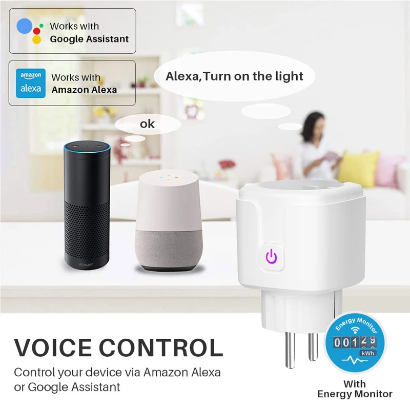 WIFI Smart Plug 16A Power Monitor WiFi Socket Plug Smart Timing Socket Wireless Outlet Voice Intelligent Control For Google Home
WIFI Smart Plug 16A Power Monitor WiFi Socket Plug Smart Timing Socket Wireless Outlet Voice Intelligent Control For Google Home