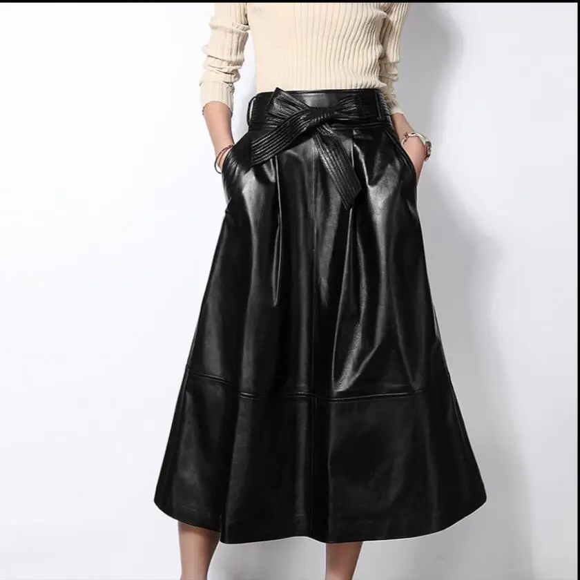 Women Leather Skirt Umbrella Skirt High Waist A-line 2021 New Temperament Mid-Length Leather Skirt Female Real Sheepskin Bottoms
Women Leather Skirt Umbrella Skirt High Waist A-line 2021 New Temperament Mid-Length Leather Skirt Female Real Sheepskin Bottoms