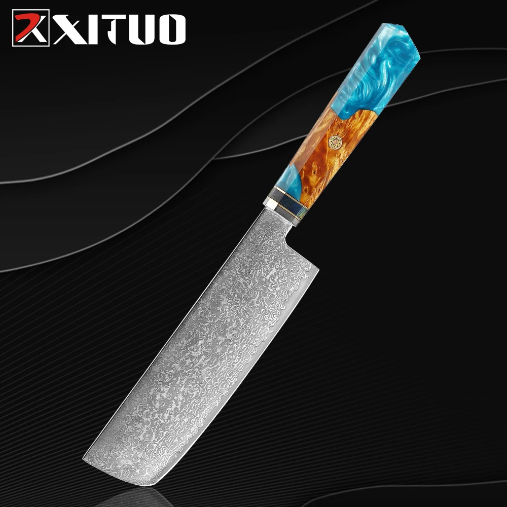 XITUO 7 Inch Nakiri Knife Japanese 67layers Damascus Steel Kitchen Knife Chef Knives Cleaver Meat Cutting Tools Octagonal Handle
XITUO 7 Inch Nakiri Knife Japanese 67layers Damascus Steel Kitchen Knife Chef Knives Cleaver Meat Cutting Tools Octagonal Handle