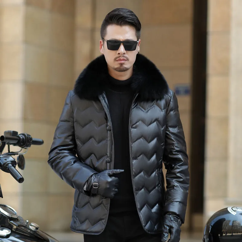 New Winter Jacket Mens Leather Jacket fo Fur Collar Business Solid duck down Mens Faux Fur Coats Plus Size M-4XL
New Winter Jacket Mens Leather Jacket fo Fur Collar Business Solid duck down Mens Faux Fur Coats Plus Size M-4XL
