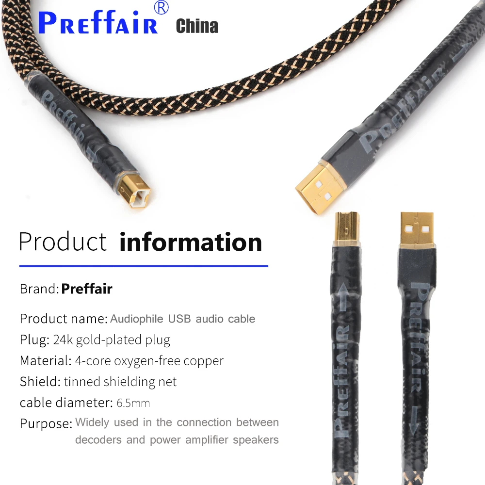 Preffair Hi End A-B Type USB Cable Audio DIY Copper Silver OFC Pure Copper Conductor USB A To USB B Audio Cable Cord USB Wire
Preffair Hi End A-B Type USB Cable Audio DIY Copper Silver OFC Pure Copper Conductor USB A To USB B Audio Cable Cord USB Wire