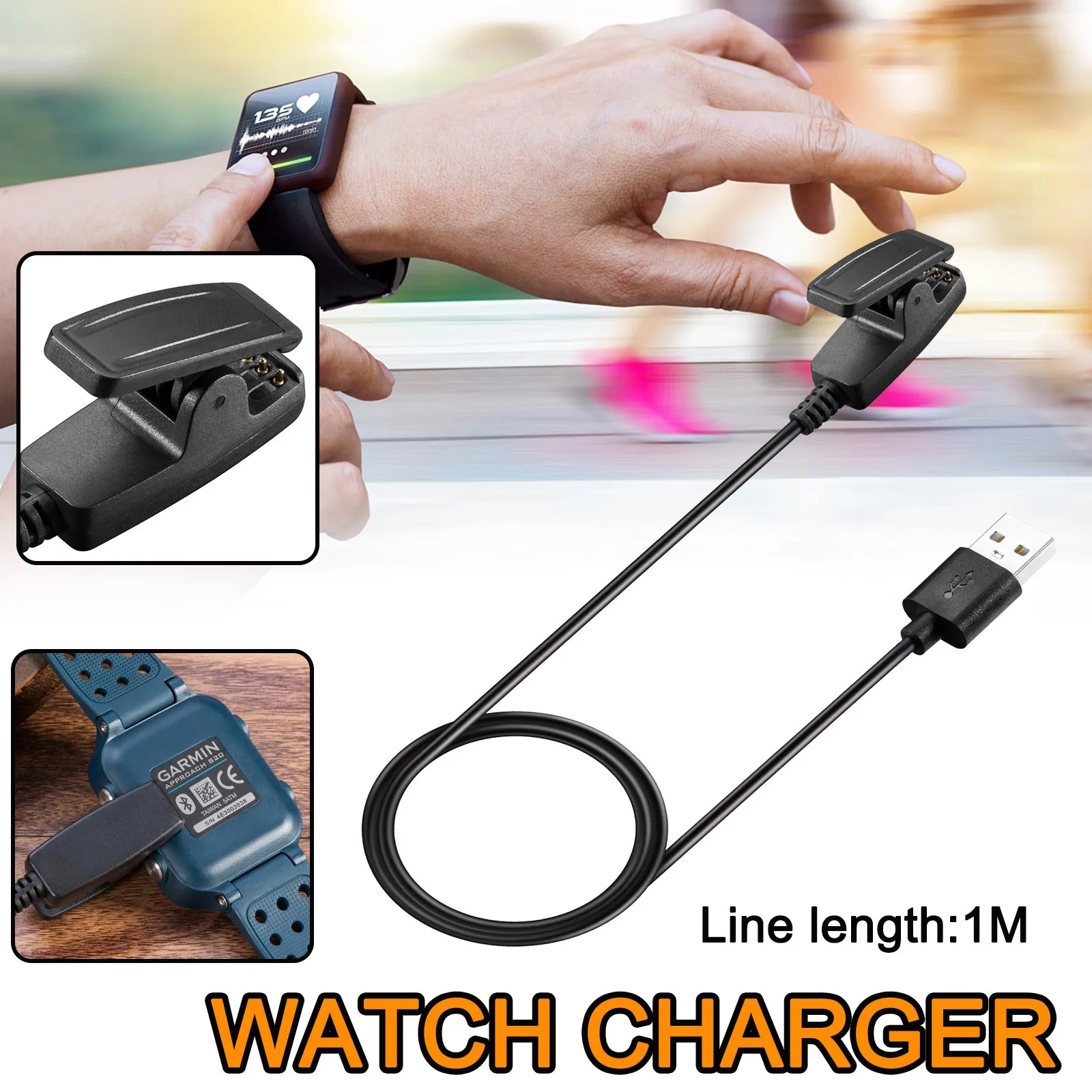 USB Зарядное устройство кабель для Garmin Лилия/Garmin Vivomove Смарт часы зарядный зажим