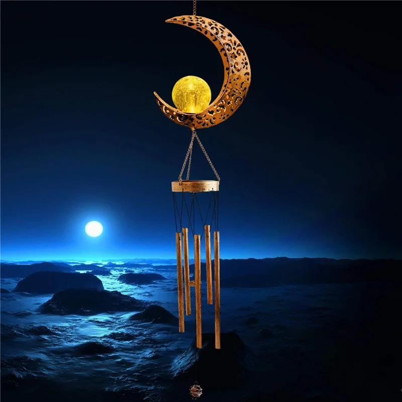 Solar Wind Chime Outdoor Wind Chime With Light Moon Wind Chime Retro Metal Bell With Crack Glass Ball Tieyi Chandelier
Solar Wind Chime Outdoor Wind Chime With Light Moon Wind Chime Retro Metal Bell With Crack Glass Ball Tieyi Chandelier