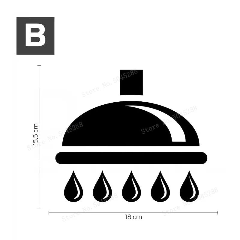 Лейка для душа знак наклейка ванной комнаты фотообои наклейки детской домашний