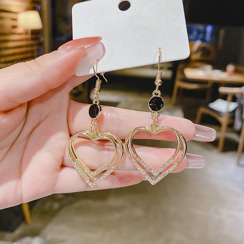 Double Heart-shaped Ear Hook Earrings Rhinestone Korean Fashion Temperament Earrings Personality Ear Party Jewelry
Double Heart-shaped Ear Hook Earrings Rhinestone Korean Fashion Temperament Earrings Personality Ear Party Jewelry
