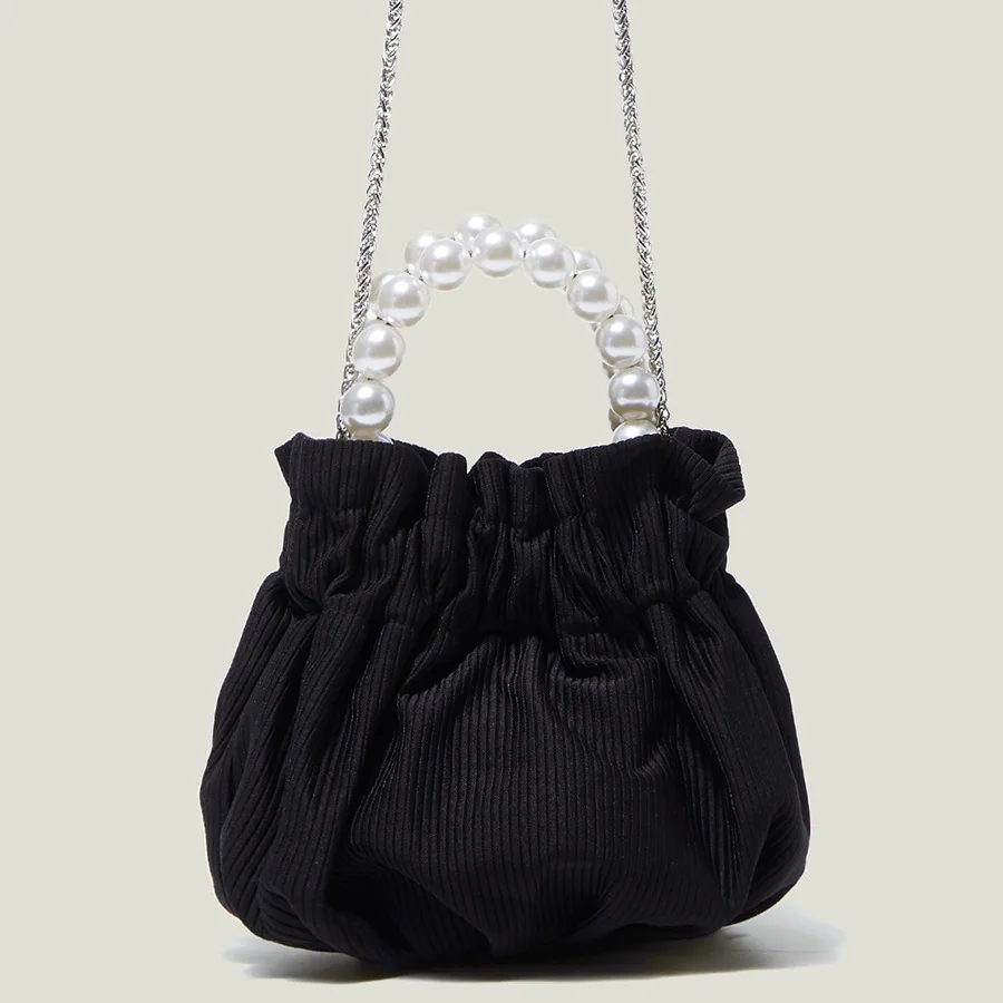 Fashion Bucket Bag Mini Crossbody Bag for Women Black Cotton and Linen Small Pearl Handbag Drawstring Shoulder Bag 2022 New
Fashion Bucket Bag Mini Crossbody Bag for Women Black Cotton and Linen Small Pearl Handbag Drawstring Shoulder Bag 2022 New