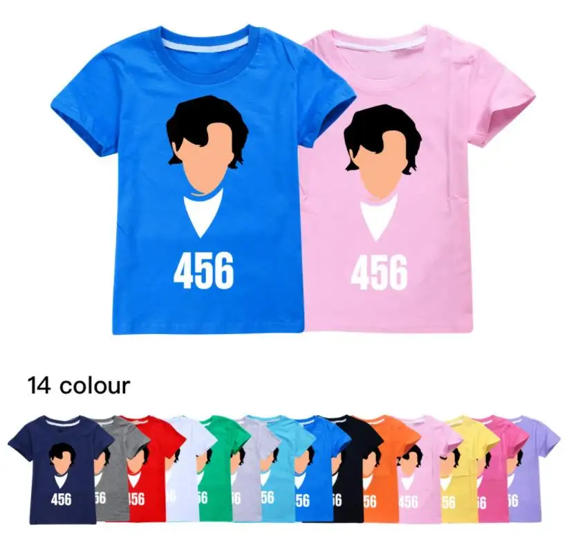 Girls Boys Fashion Costume Summer Tshirt Squid Game Funny Cartoon T Shirt Casual Short Sleeve Cotton Tshirt Cool Top Tees 2-16Y
Girls Boys Fashion Costume Summer Tshirt Squid Game Funny Cartoon T Shirt Casual Short Sleeve Cotton Tshirt Cool Top Tees 2-16Y