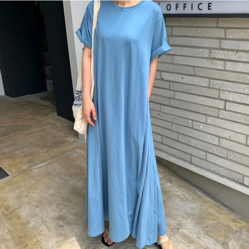 Johnature New Casual Soild Color Loose Women Dresses 2023 Summer Korean O-neck Short Sleeve 3 Colors Pockets Dress
Johnature New Casual Soild Color Loose Women Dresses 2023 Summer Korean O-neck Short Sleeve 3 Colors Pockets Dress