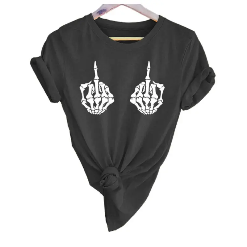 Womens Funny Skull Print T-Shirt Ladies Casual Short Sleeve Tops Comfy Basic Tee
Womens Funny Skull Print T-Shirt Ladies Casual Short Sleeve Tops Comfy Basic Tee