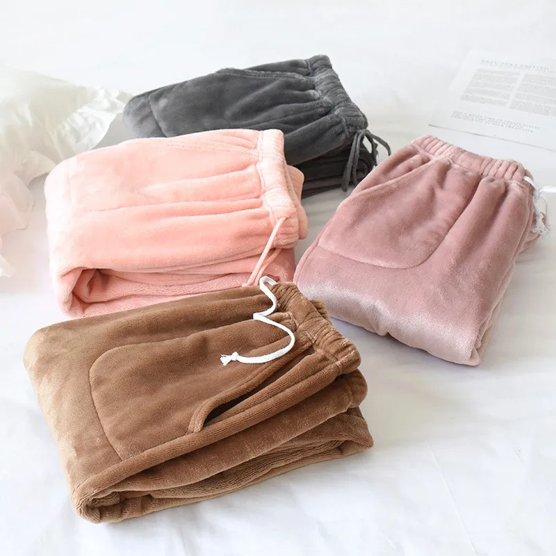 Warm Coral Fleece Thick Sleepwear Pant Women Autumn Winter Flannel Large Size Home Wear Casual Pajamas Ladies Trousers Pocket
Warm Coral Fleece Thick Sleepwear Pant Women Autumn Winter Flannel Large Size Home Wear Casual Pajamas Ladies Trousers Pocket