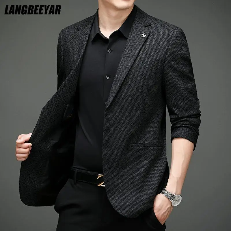 High End New Designer Brand Luxury Casual Fashion Jacquard Elegant Blazer Jacket Party Smart Trendy Suit Coat Men's Clothes
High End New Designer Brand Luxury Casual Fashion Jacquard Elegant Blazer Jacket Party Smart Trendy Suit Coat Men's Clothes