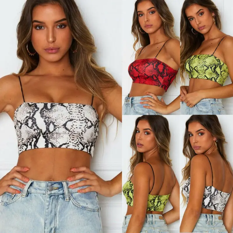 Hirigin Women Sexy Sleeveless Bandeau Crop Tops Snake Skin Print Tank Tops Shirt Camisole Jupe Wrapped Chest Streetwear Summer
Hirigin Women Sexy Sleeveless Bandeau Crop Tops Snake Skin Print Tank Tops Shirt Camisole Jupe Wrapped Chest Streetwear Summer