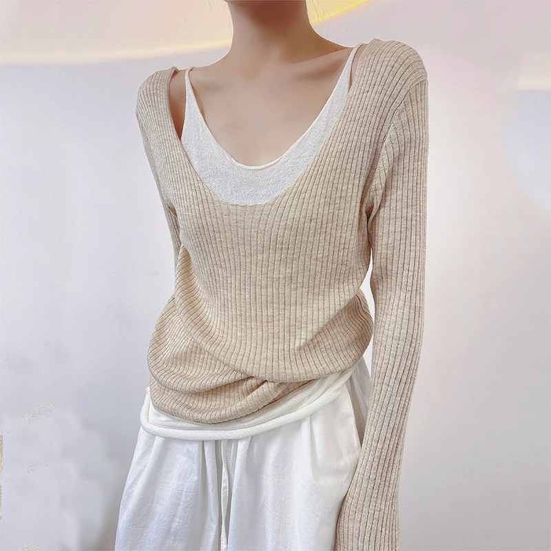 BETHQUENOY Faux Two-Piece Kitted Tops Women 2021 Pullover Jumper Femme Winter Lady Clothes Sueters De Mujer Khaki Woman Sweaters
BETHQUENOY Faux Two-Piece Kitted Tops Women 2021 Pullover Jumper Femme Winter Lady Clothes Sueters De Mujer Khaki Woman Sweaters