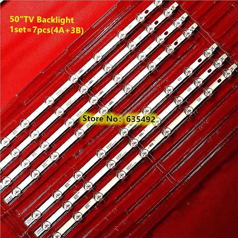 7pcs LED Backlight strip 9 Lamp For Pan as onic 50'' NDV REV1.1 TV A B HITACHI 50HYT62U TX-50A300B VES500UNDA VES500UNDC-2D-N01
7pcs LED Backlight strip 9 Lamp For Pan as onic 50'' NDV REV1.1 TV A B HITACHI 50HYT62U TX-50A300B VES500UNDA VES500UNDC-2D-N01