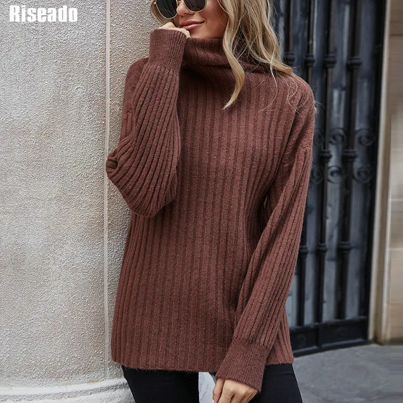 Casual Turtleneck Long Jumpers Ribbed Pullover Women's Sweaters Long Sleeve Sweater Losse Knitted Sweaters 2021 Spring Winter 
Casual Turtleneck Long Jumpers Ribbed Pullover Women's Sweaters Long Sleeve Sweater Losse Knitted Sweaters 2021 Spring Winter