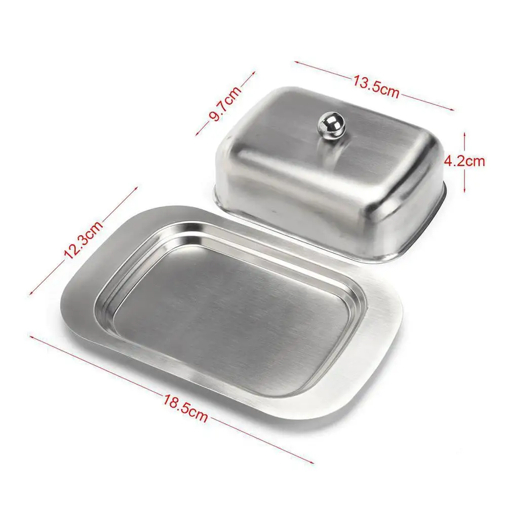 304 Steel Butter Dish Box Container Cheese Lid Boxes with Tray Plate Cheese Kitchen Server Storage Dinnerware Kee J7W4
304 Steel Butter Dish Box Container Cheese Lid Boxes with Tray Plate Cheese Kitchen Server Storage Dinnerware Kee J7W4