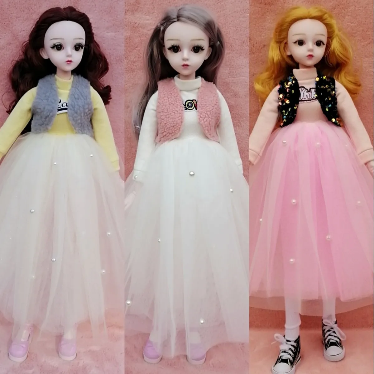 3 Points BJD SD Doll Clothes 60 Cm Dress-Up Doll Clothes Modern Casual Wear White Dress Pink Yellow Gauze Skirt
3 Points BJD SD Doll Clothes 60 Cm Dress-Up Doll Clothes Modern Casual Wear White Dress Pink Yellow Gauze Skirt