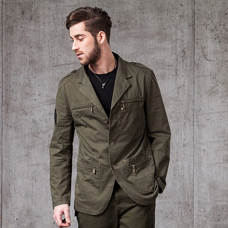 New Men's Slim Casual Jackets Fashion Designer Military Style Male Cotton Multi-Pocket Jacket Coat Brand Clothing Outwear Sport
New Men's Slim Casual Jackets Fashion Designer Military Style Male Cotton Multi-Pocket Jacket Coat Brand Clothing Outwear Sport