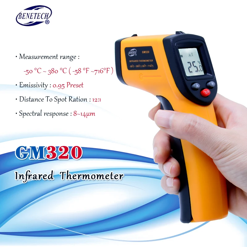 

Digital gm320 Infrared Thermometer non contact infrared thermometer temperature Pyrometer IR Laser Point Gun -50~380 degree