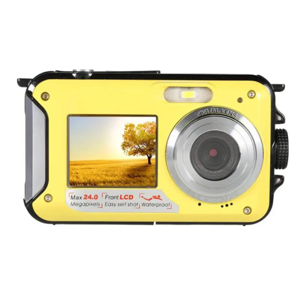 HD 1080P Waterproof Digital Camera Dual Screens (Back 2.7 inch + Front 1.8 inch) 16x Zoom Underwater Camcorder Cam
HD 1080P Waterproof Digital Camera Dual Screens (Back 2.7 inch + Front 1.8 inch) 16x Zoom Underwater Camcorder Cam