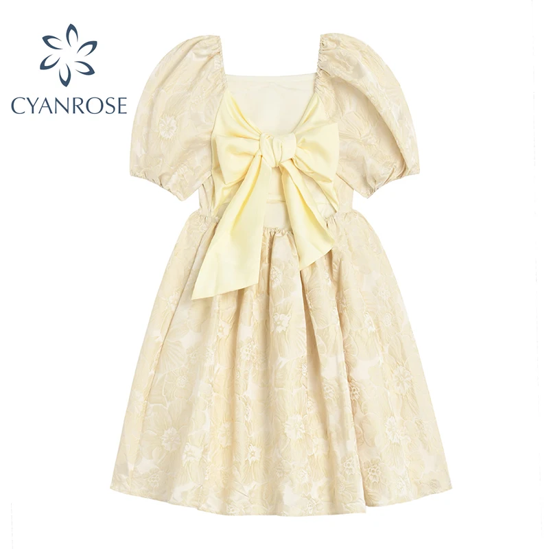 Korean Sweet Casual Dress Women 2021 Summer Square Collar Back Bow Design Puff Sleeve Mini Dress Ladies Elegant Vestidos Mujer
Korean Sweet Casual Dress Women 2021 Summer Square Collar Back Bow Design Puff Sleeve Mini Dress Ladies Elegant Vestidos Mujer