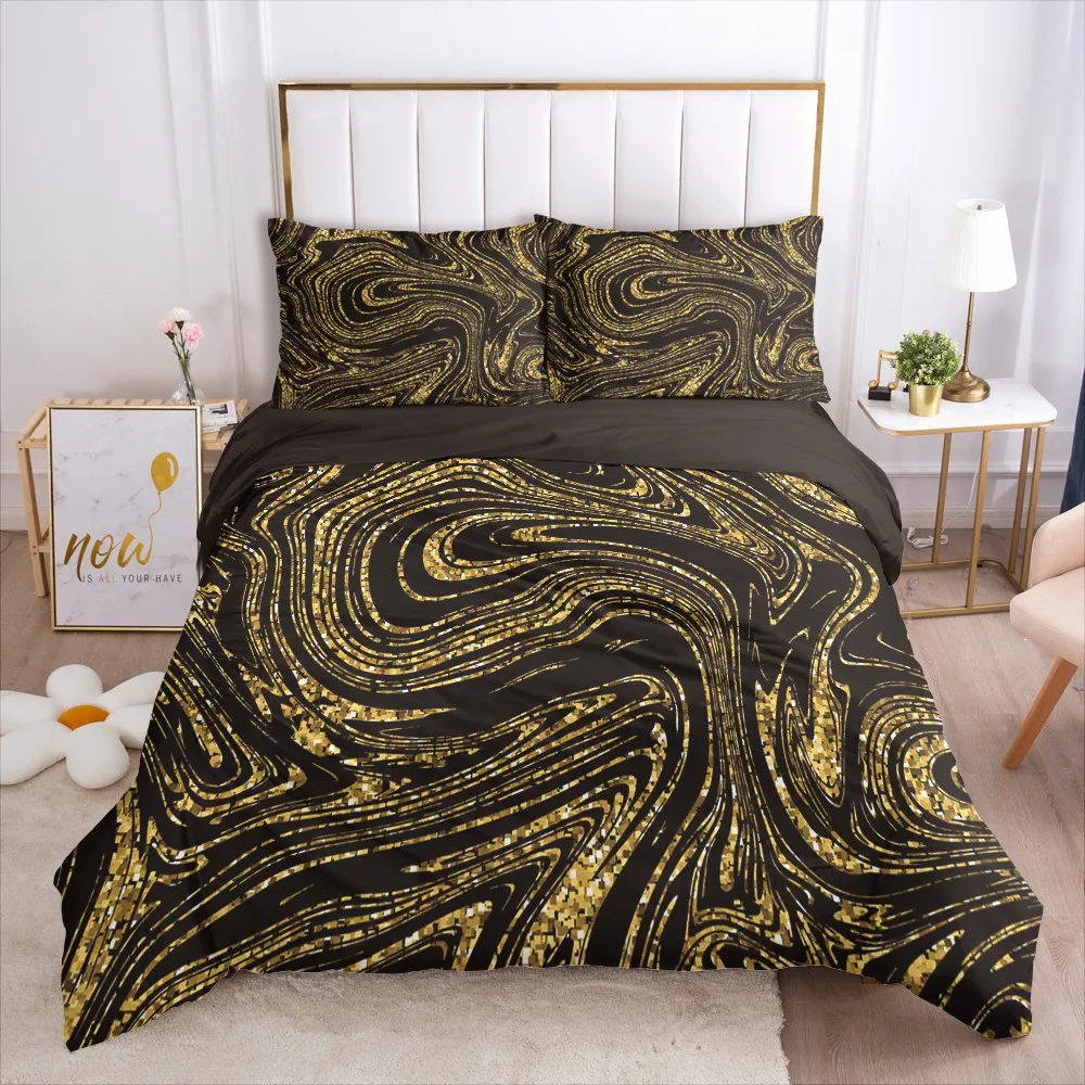 

3D Marble Design Duvet Cover Sets Bedding Set Quilt Covers Comforter Bed Linens Double Single Full Twin King Queen Size Gray