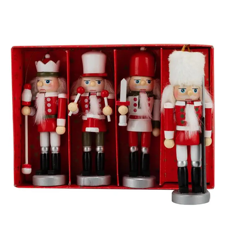 4 Pcs Wood Walnut Soldier Puppet Showcase Hanging Decor Nutcrackers Ornament for Christmas Tree Home Party (Red)
4 Pcs Wood Walnut Soldier Puppet Showcase Hanging Decor Nutcrackers Ornament for Christmas Tree Home Party (Red)
