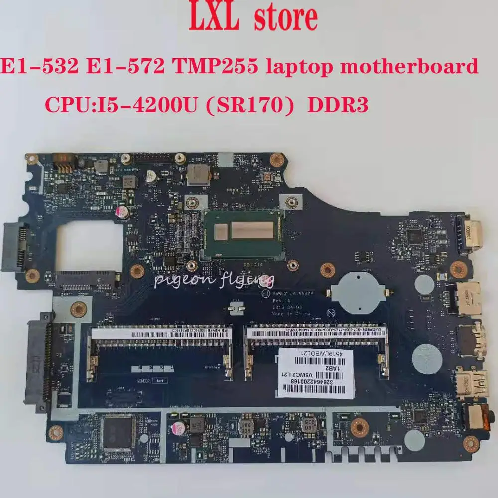 V5WE2 LA 9532P REV :1A для Acer E1 532 TMP255 материнская плата ноутбука CPU: 572 (SR170) DDR3 100% test