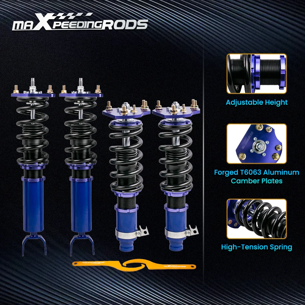 Coilover Suspension Adjustable Height Shock Absorber for Honda Prelude 1995-2000 Coilovers Adj Height Shock Absorbers Blue
Coilover Suspension Adjustable Height Shock Absorber for Honda Prelude 1995-2000 Coilovers Adj Height Shock Absorbers Blue