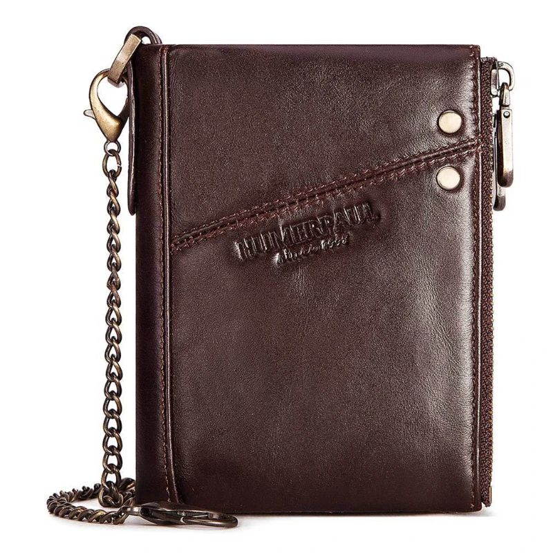 Men's RFID Blocking PU Leather Bifold Wallet Business Short Purse with Anti Theft Chain
Men's RFID Blocking PU Leather Bifold Wallet Business Short Purse with Anti Theft Chain