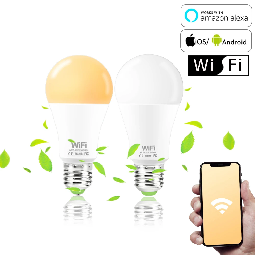1PCS Dimmable 15W E27 WiFi Smart Light Bulb App Operate Alexa Google Assistant Control Smart LED Lamp Night Light for Home Decor
1PCS Dimmable 15W E27 WiFi Smart Light Bulb App Operate Alexa Google Assistant Control Smart LED Lamp Night Light for Home Decor