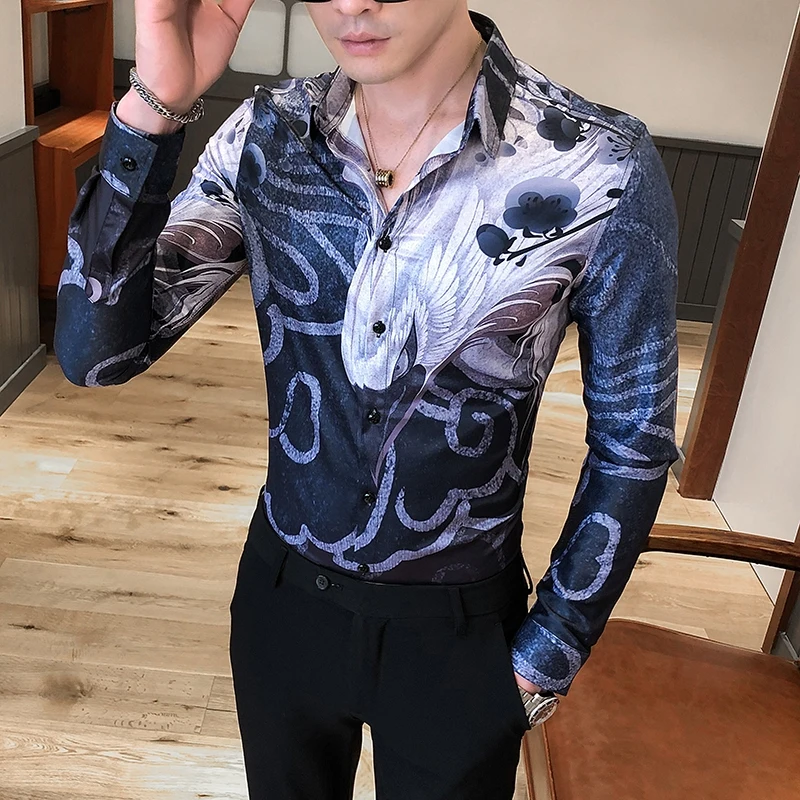 British Style Fashion Luxury Digital Print Long Sleeve Shirts for Men Clothing 2021 Simple Slim Fit Casual Tuxedo Dress 3XL-M
British Style Fashion Luxury Digital Print Long Sleeve Shirts for Men Clothing 2021 Simple Slim Fit Casual Tuxedo Dress 3XL-M