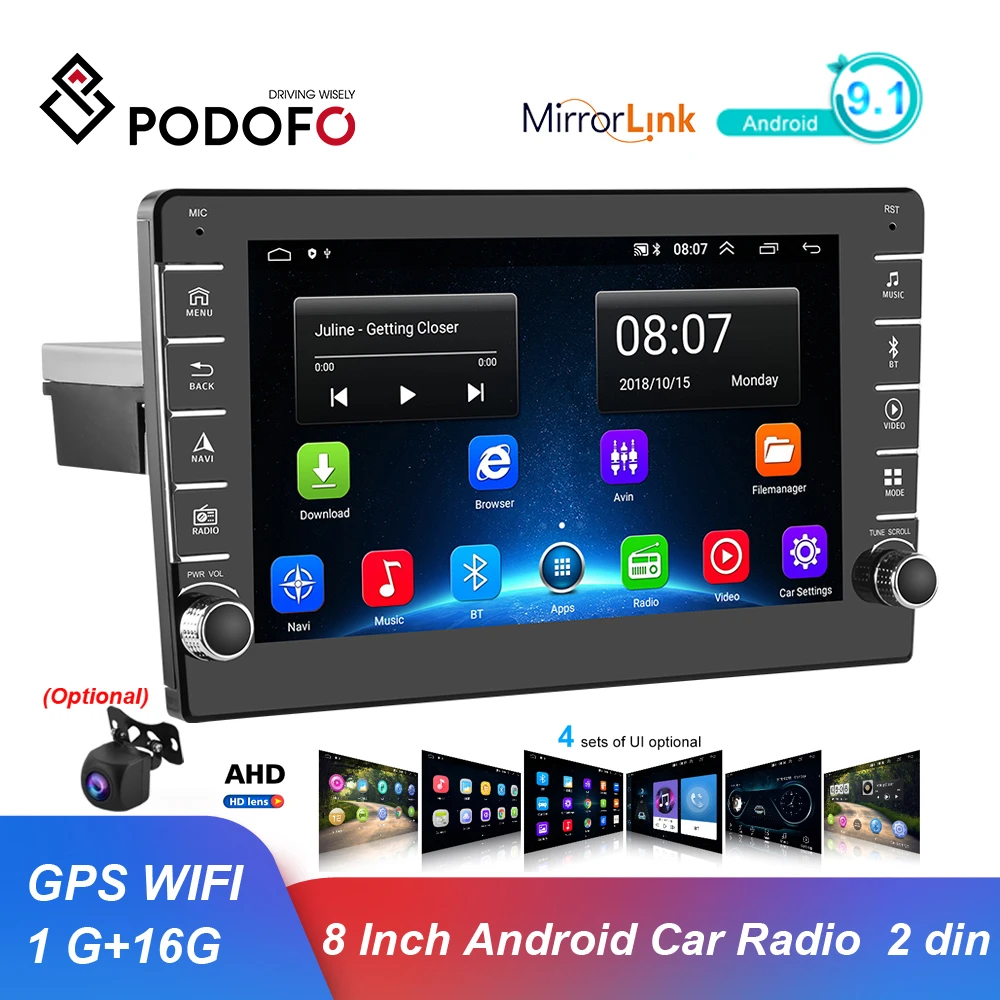 Автомагнитола Podofo универсальный мультимедийный видеоплеер на Android с GPS для Volkswagen
