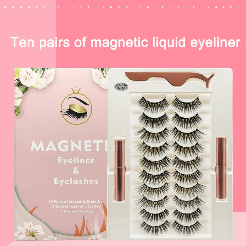10 Pairs Double Tube Magnetic Liquid Eyeliner False Eyelashes Set Glue Free Magnetic Thick Curly Eyelashes Wholsale 
10 Pairs Double Tube Magnetic Liquid Eyeliner False Eyelashes Set Glue Free Magnetic Thick Curly Eyelashes Wholsale