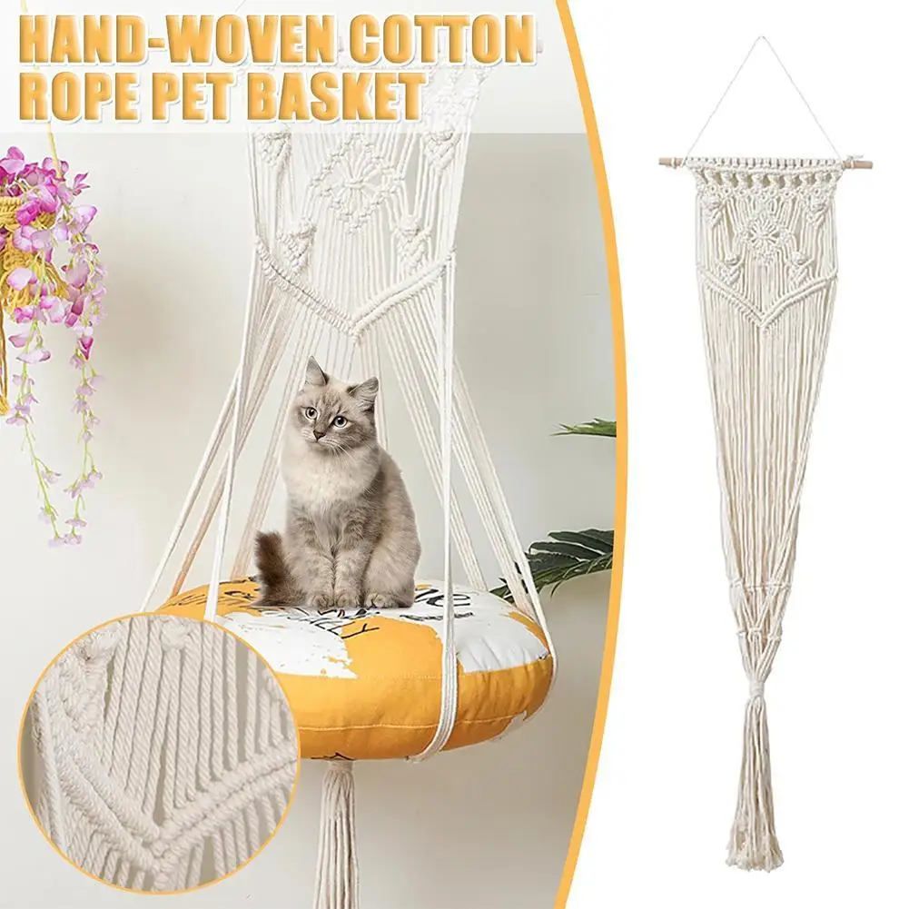 Hand-woven Cotton Rope Pet Hanging Basket Cat Tapestry Pet Stand Crafting Hammock
Hand-woven Cotton Rope Pet Hanging Basket Cat Tapestry Pet Stand Crafting Hammock