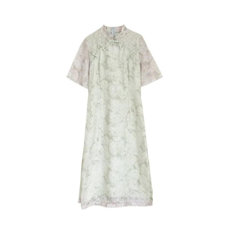 Cheongsam Hanfu Improved Version Dress Female Summer New Style Chinese Style Thin One Pace Skirt Green Apricot Pink
Cheongsam Hanfu Improved Version Dress Female Summer New Style Chinese Style Thin One Pace Skirt Green Apricot Pink