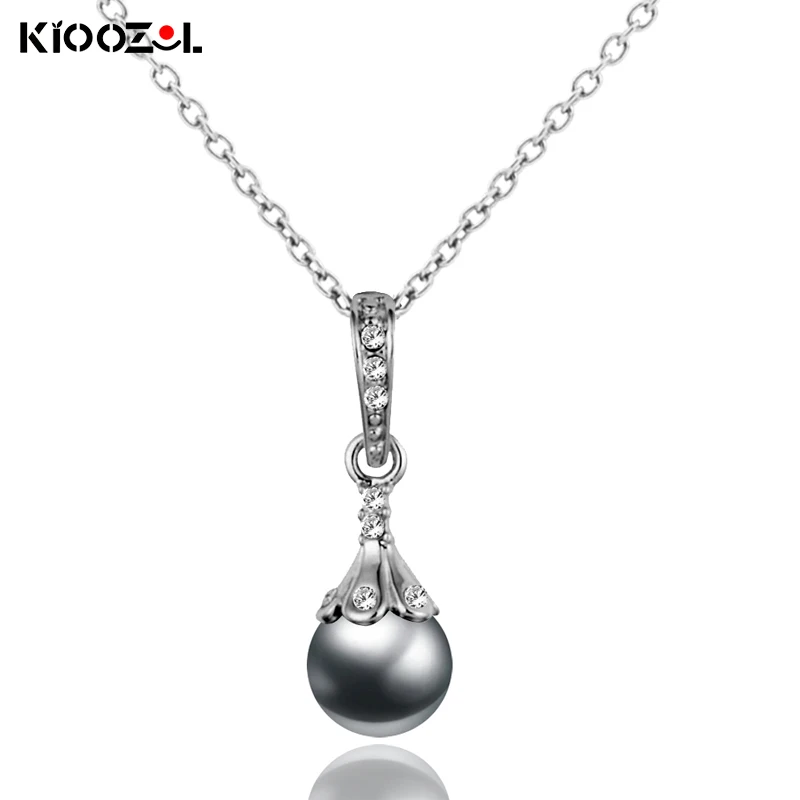 KIOOZOL Classic Vintage Grey Imitation Pearl Pendant Silver Color Choker Necklace for Women Wedding Jewelry Accessories 657 KO2
KIOOZOL Classic Vintage Grey Imitation Pearl Pendant Silver Color Choker Necklace for Women Wedding Jewelry Accessories 657 KO2