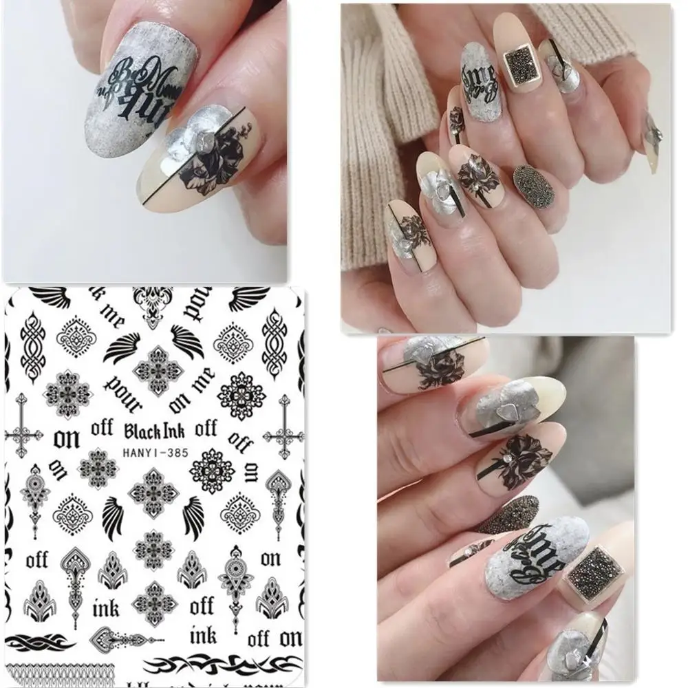 Newest 3D Black Flower Design Self Adhesive Back Glue DIY Decal Decorations Tools Nail Stickers HANYI 385
Newest 3D Black Flower Design Self Adhesive Back Glue DIY Decal Decorations Tools Nail Stickers HANYI 385