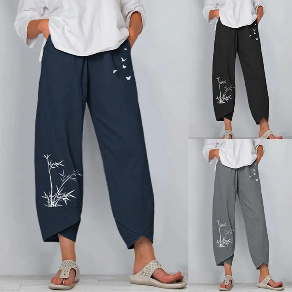 Women Bamboo Print Pants New Irregular Trouser Leg Pocket Wide Leg Ninth-Length Harem Pants Sweatpants Streetwear for Daily Life
Women Bamboo Print Pants New Irregular Trouser Leg Pocket Wide Leg Ninth-Length Harem Pants Sweatpants Streetwear for Daily Life