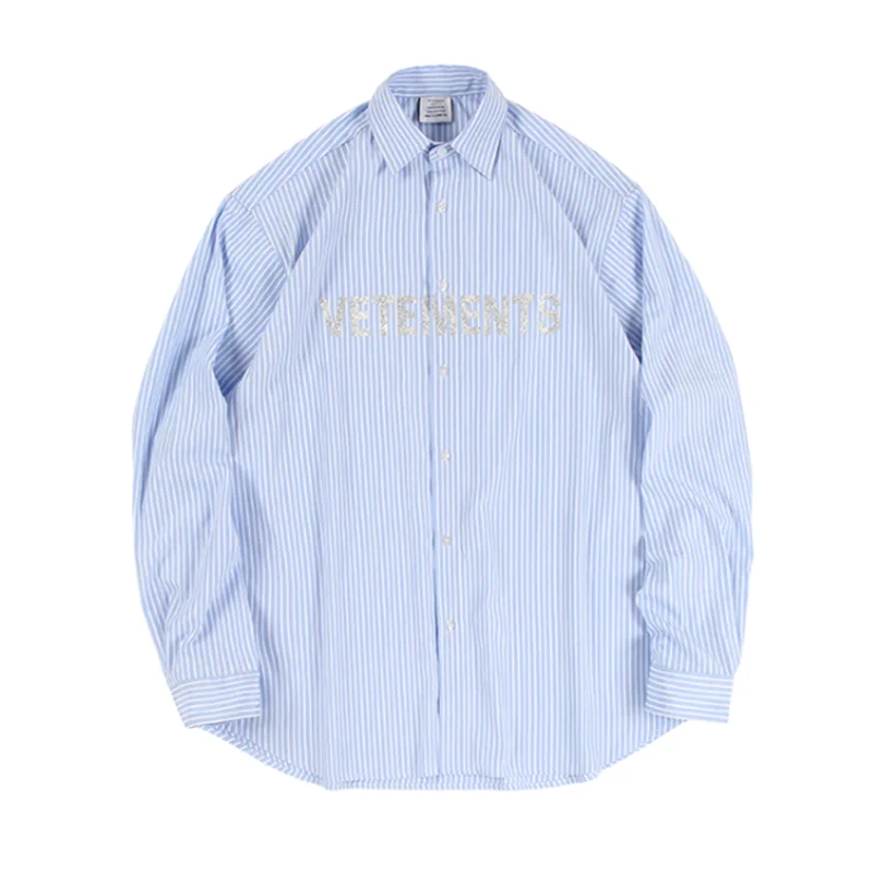 2021 Striped Blue VETEMENTS Fashion Shirts Men 1:1 High Quality Flashing Vetements Reflective Women Shirts VTM Button Blouse
2021 Striped Blue VETEMENTS Fashion Shirts Men 1:1 High Quality Flashing Vetements Reflective Women Shirts VTM Button Blouse