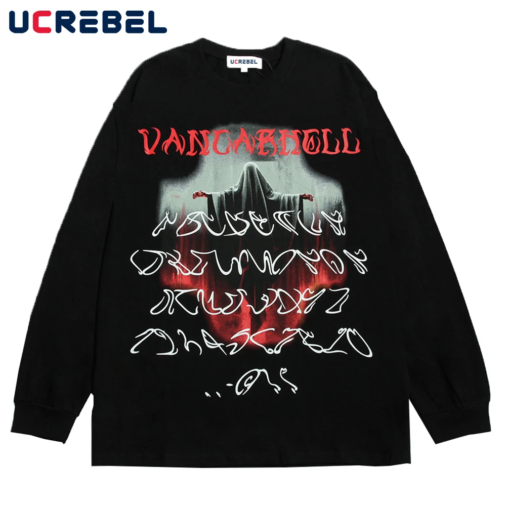 Demon Print Long Sleeve T-shirt Mens High Street Loose Crew Neck Cotton Tee Streetwear Casual T Shirt Men
Demon Print Long Sleeve T-shirt Mens High Street Loose Crew Neck Cotton Tee Streetwear Casual T Shirt Men