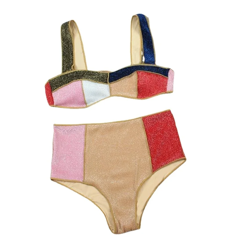 swimwear women 2021new bikini set high waist luxury design gold silk swimsuit stitching Beach Bathing Suit Swim Wear Biquinis
swimwear women 2021new bikini set high waist luxury design gold silk swimsuit stitching Beach Bathing Suit Swim Wear Biquinis