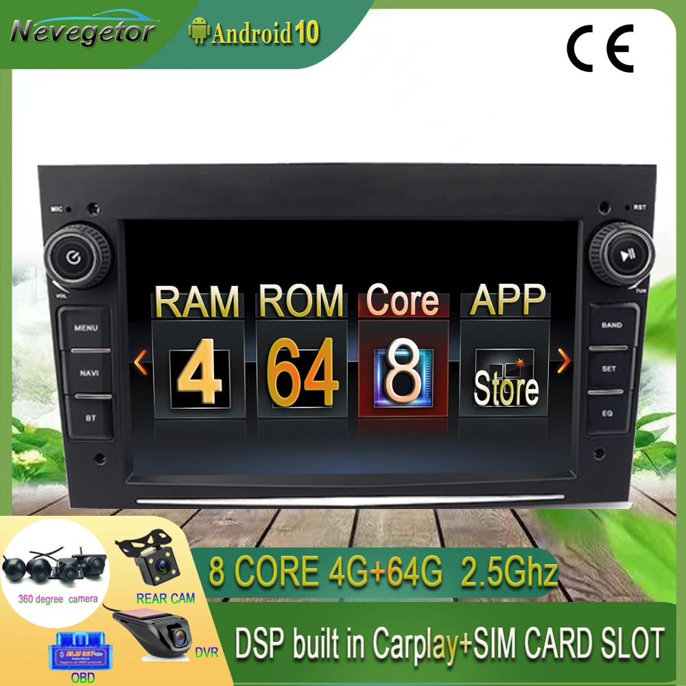 Автомагнитола 2DIN на android 10 0 для Opel Vauxhall Astra Meriva Vectra Antara Zafira Corsa Agila gps|Автомагнитолы|