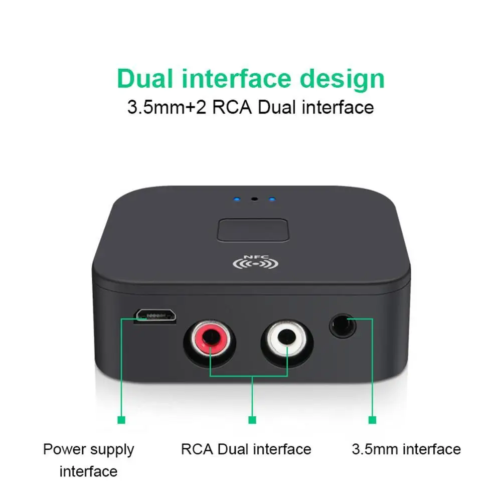 Audio Receiver Wireless Transmitter Bluetooth 5.0 NFC Car Wireless Speaker Adapter 3.5mm AUX+2 RCA Portable
Audio Receiver Wireless Transmitter Bluetooth 5.0 NFC Car Wireless Speaker Adapter 3.5mm AUX+2 RCA Portable