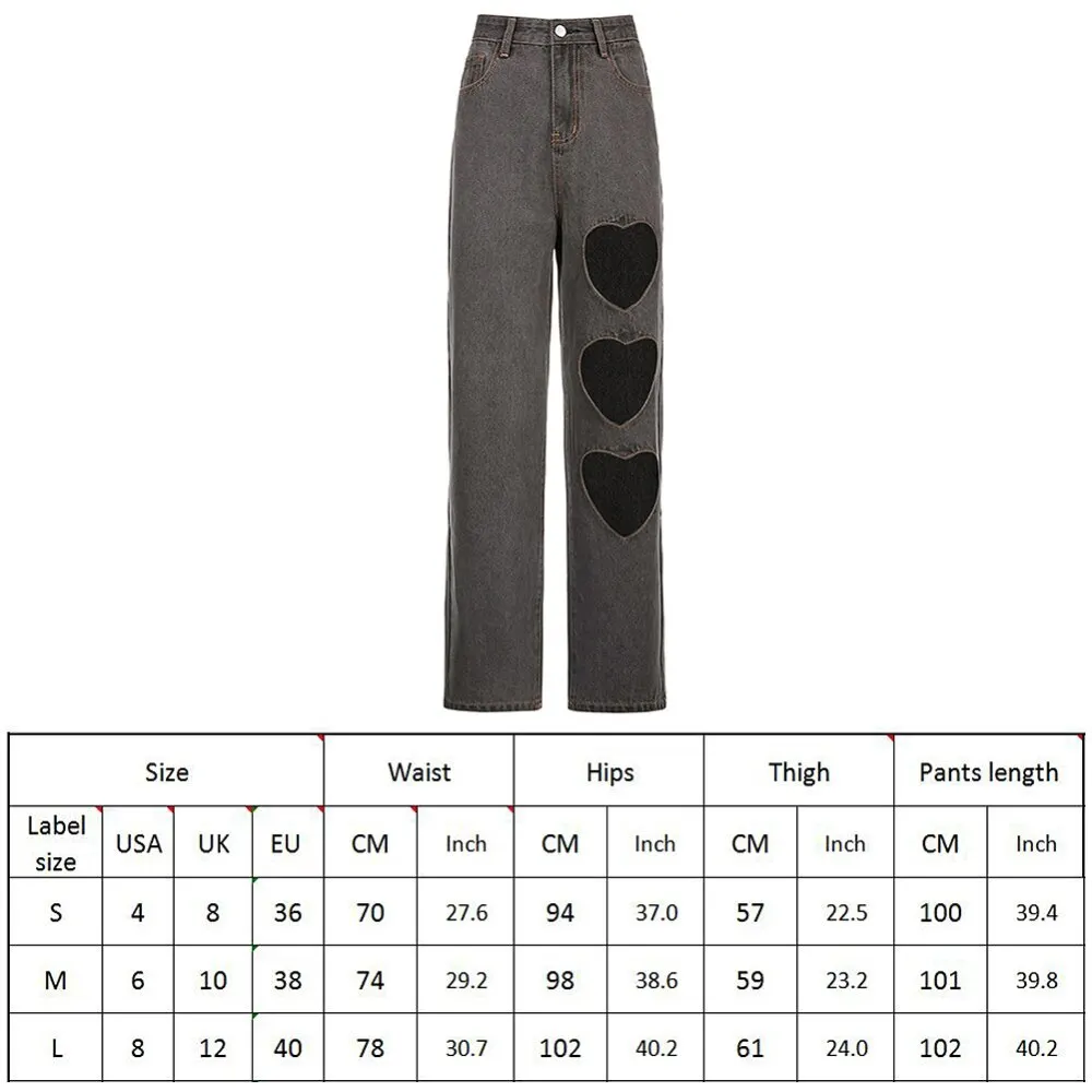 2021 High Waist Loose Jeans Broken Heart Hollow Out For Women Fashionable Casual Straight Pants Mom Jeans Washed Harajuku Jeans
2021 High Waist Loose Jeans Broken Heart Hollow Out For Women Fashionable Casual Straight Pants Mom Jeans Washed Harajuku Jeans