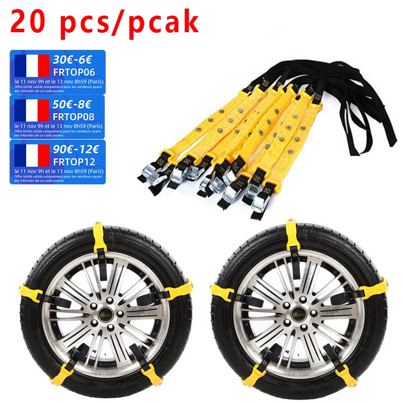 20PCS TPU Auto Tire Snow Chains Anti-Skip Belt Safe Driving For Snow Ice Sand Muddy Offroad For Most Car SUV VAN 185-225mm Wheel
20PCS TPU Auto Tire Snow Chains Anti-Skip Belt Safe Driving For Snow Ice Sand Muddy Offroad For Most Car SUV VAN 185-225mm Wheel