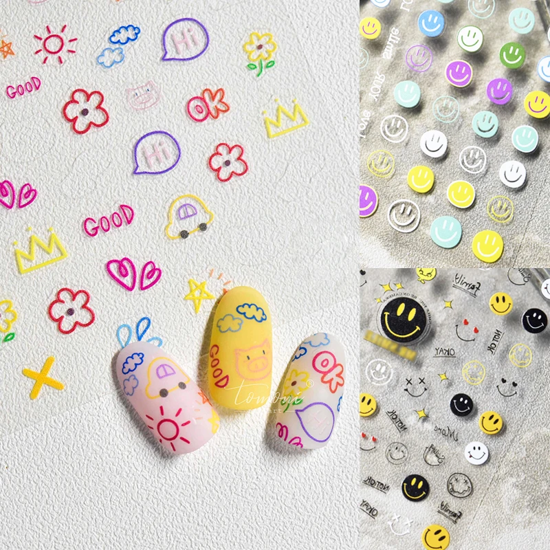1 Sheet Ultra-Thin Adhesive Smiley Nail Art Stickers Spring and Summer Cute Smile DIY Manicure Decal Decoration
1 Sheet Ultra-Thin Adhesive Smiley Nail Art Stickers Spring and Summer Cute Smile DIY Manicure Decal Decoration