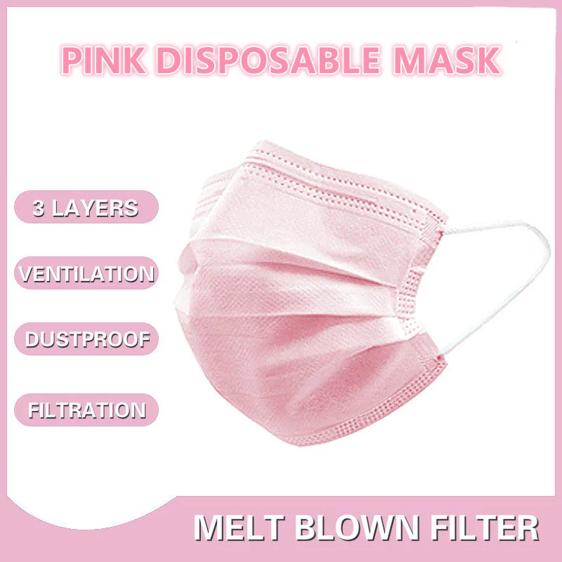 In Stock! Pink Disposable Face Mask Non-Woven 3-Layer Mouth Mask Dust Protective Mask Filter Fabric Elastic Earband Mascarillas
In Stock! Pink Disposable Face Mask Non-Woven 3-Layer Mouth Mask Dust Protective Mask Filter Fabric Elastic Earband Mascarillas